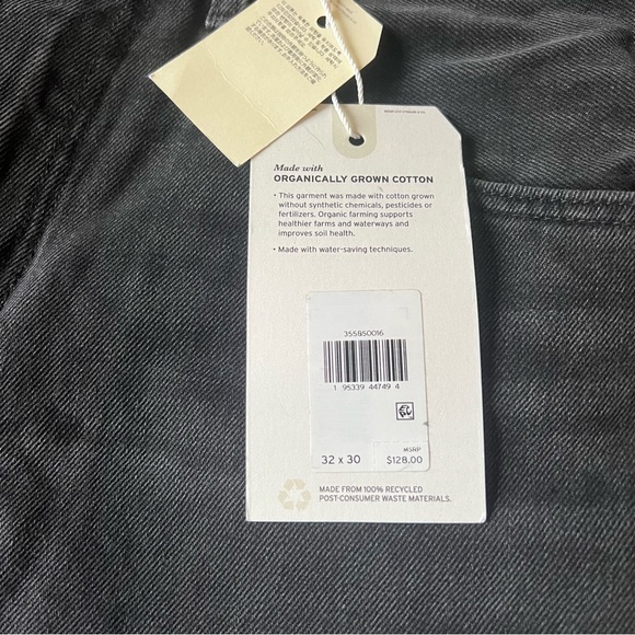 Levi's Men's Wellthread 551Z Straight Denim Jeans Washed Black Size 32x30 NEW - Picture 7 of 9